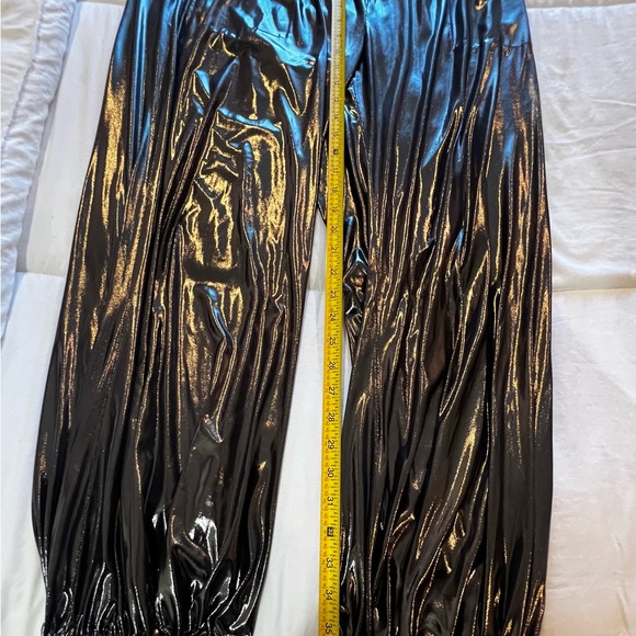 NORMA KAMALI Metallic Shiny Pants EUC Size XL - Picture 4 of 9